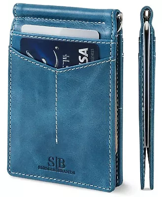 SERMAN BRANDS Money Clip Wallet - Mens Wallets Slim Front Pocket RFID Blocking • $29.95