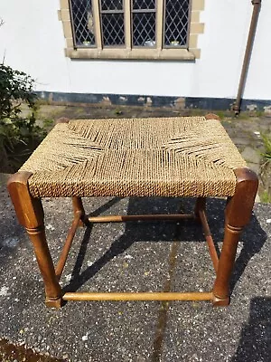 A Lovely Old Vintage 1950's Era Seagrass Stool/Footstool • $29.60