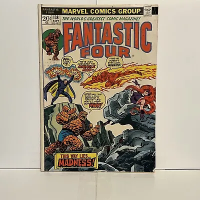 Fantastic Four #138 Miracle Man Appearance! Marvel 1973 • $5.29