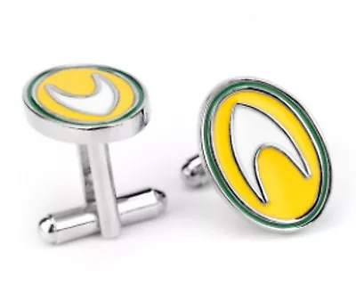 £3.99 • Buy Silver Tone Star Trek Logo Pattern Wars Cufflinks Cuff Links Treck Yellow 2D