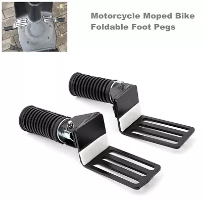 Motorcycle Moped Bike Foldable Foot Pegs Pedal Front Foot Rest Aluminum Alloy • $35.09