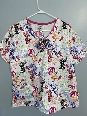 Scrubs Scrub Top Cartoon Avengers Superhero Comic Book Large • $30