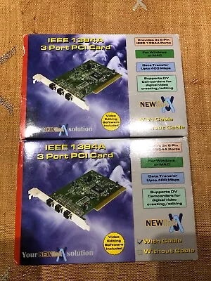 NewLink IEEE 1394A 3 Port PCI Card X2 • £20