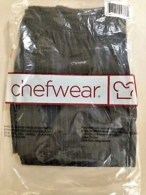 NEW Pin Stripe Chef Pants 4 Pocket Black Chefwear CW3100 CW50 Multiple Sizes • $9.97