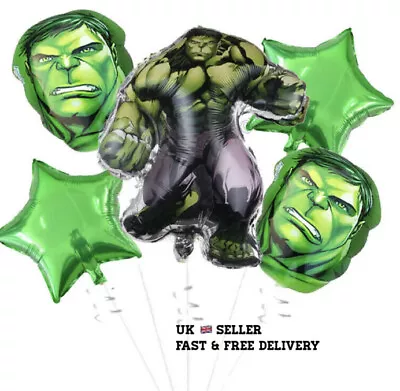 5Pcs Avengers Superhero Hulk Foil Balloons Kit Happy Birthday Party Decoration • £4.95