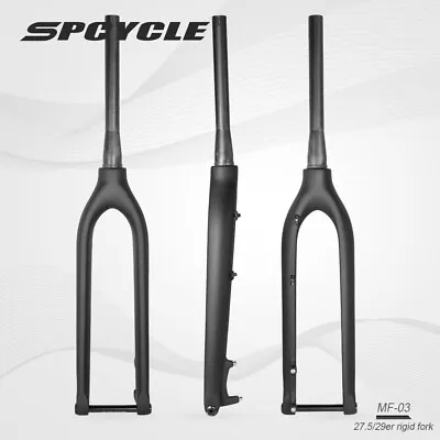 $99 • Buy 27.5er 29er 650B Carbon Fork 100x15mm Thru Axle MTB Mountain Bike Rigid Forks