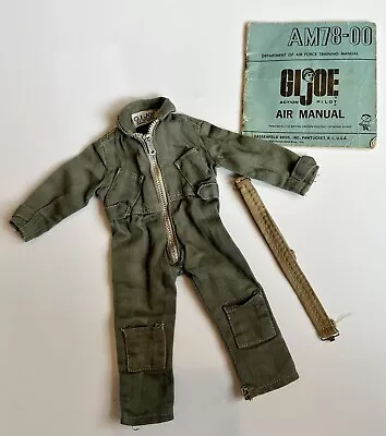 Vintage Hasbro GI Joe Action Pilot Scramble Flight Suit Jumpsuit Belt Manual • $9.99