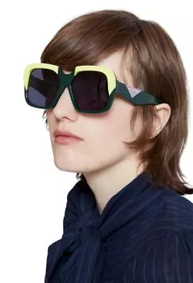 Karen Walker Asscher Sunglasses | Green Acid Forest Oversized Square Retro • $90.66