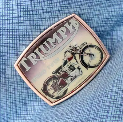 Triumph Motorcycle Promo Belt Buckle Speed Twin 500 OHV Vintage W USA    .TAZ986 • $35.98