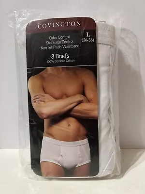 Vintage Covington Cotton Briefs 3pk Men's Size Large 36-38 New Sealed Package • $29.99