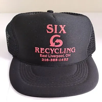 $3.87 • Buy SIX RECYCLING EAST LIVERPOOL OHIO Black Snapback 80s Trucker Cap  Hat B