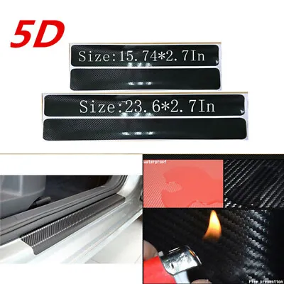 4x Accessories Glossy Carbon Fiber Vinyl Car Scuff Plate Door Sill Auto Stickers • $25.99