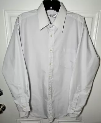 Vintage Yves Saint Laurent YSL Dress Shirt Cotton Blend Menswear White 16 32/33 • $20