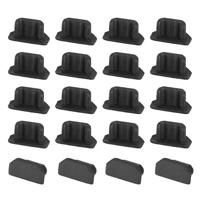 20pcs Silicone Micro USB Cap Port Cover Anti Dust Protector 6.5mmx2.3mm Black • £7.54