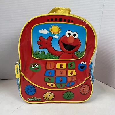 Sesame Street Kids Backpack Toddler Elmo 2014 Vinyl & Canvas 12  X 10  Clean • $19.99