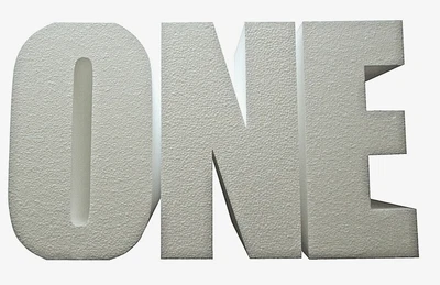 £215 • Buy TABLE BASE LETTERS, Text Says 'ONE'. 750mm High, 300mm Thick. For Events.
