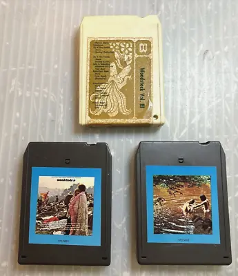 Woodstock 8 Track Tape Lot Woodstock Vol 1 Woodstock Vol 2 Woodstock Vol 3 Nice • $79.99