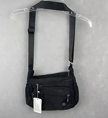 Mintegra Womens Black Multi Pocket Purse With Adjustable Strap New • $18.99