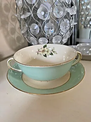£12.50 • Buy Johnson Brothers Pareek Green Soup Coupe Bowl And Stand Saucer 