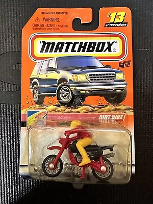 Matchbox 2000 To The Beach Series #13 Dirt Bike Motorcycle Red Yellow Red Rider • $5.05