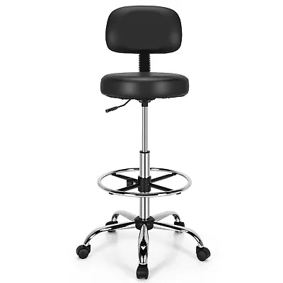 Costway Tall Office Chair Swivel Drafting Chair W/ Adjustable Backrest Foot Ring • $124.95