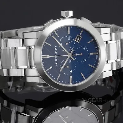 $197.12 • Buy BURBERRY City Mens 43mm Swiss Chronograph Watch, Blue Dial, Stainless Steel Band
