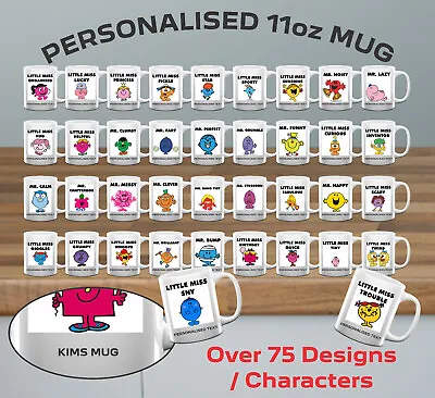 £8.29 • Buy Persoanlised Mug Featuring Mr Men Little Miss Coffee Cup Gift Birthday Christmas