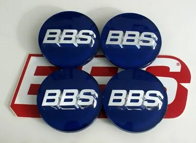  NEW  REAL BBS BLUE & 3-D SILVER 70mm CENTER CAP EMBLEMS 58071015 • $153.95