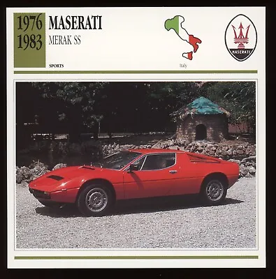 1976 - 1983  Maserati  Merak SS   Classic Cars Card • $4.95