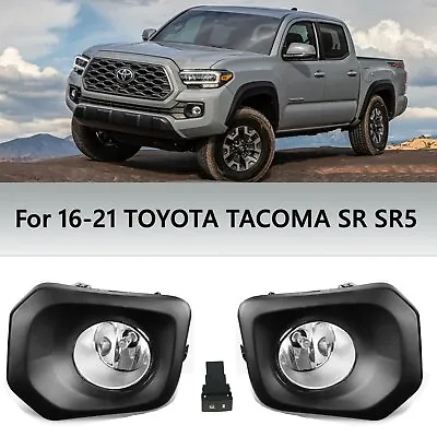 For 2016-2021 Toyota Tacoma SR SR5 Clear Lens Driving Fog Lights Bumper Lamp Kit • $33.72