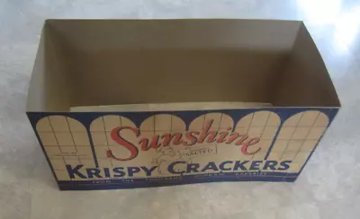 Huge Old Vintage -  SUNSHINE Krispy CRACKERS -  STORE DISPLAY - Box / Sign • $34.99