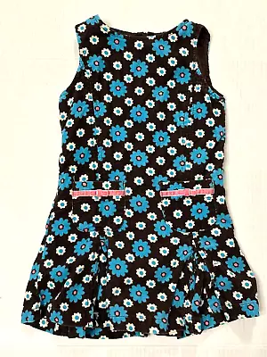 Mini Boden Size 3-4Y Corduroy Brown Floral Jumper Dress Excellent • $9