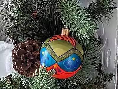 Christmas Ornaments: Unique Mexican Christmas Decor Hand Painted Wood Ornament • $26.88