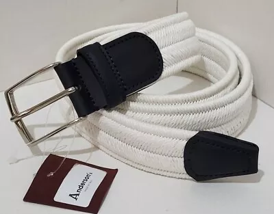 £79.99 • Buy ANDERSONS ITALIAN WOVEN WHITE Fabric MENS BELT 105cm 40  BNWT