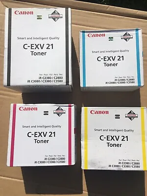 Genuine Canon C-EXV 21 Toner Cyan Magenta Yellow Black Full Set IR C2380 C2880 • £80