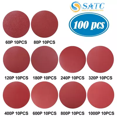 100PCS 6  Sanding Discs 60-1000 Grit Sticky Back Orbital DA Sander Sandpaper PSA • $25.64