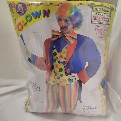 Forum Novelties Clown Costume Big Man Size 3XL With Extra Accessories  • $40