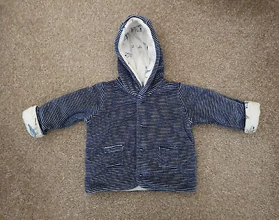 Baby Boys Stripey Velour Coat Age 3-6 Months • £2