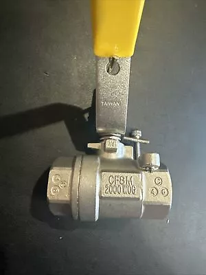 3/4  Ball Valve 2000# Stainless Steel CF8M Threaded Ends W/ Spring Handle NEW • $24.99