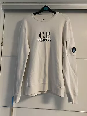 Authentic White Age 14 Cp Company Sweatshirt Will Fit Small Man • £19.99