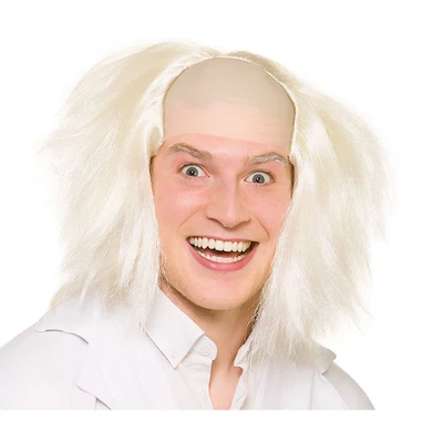 £9.85 • Buy Mad Scientist Crazy Guy Halloween Fancy Dress Wig White