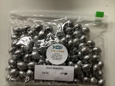 100 QTY 3/4 Oz (0.75 Oz) EGG SINKERS Slip Sinkers Weights  FREE SHIPPING • $23.99