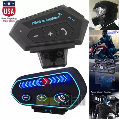 Motorcycle Helmet Bluetooth Headset Noise Cancellation Stereo Hands-Free Speaker • $27.91