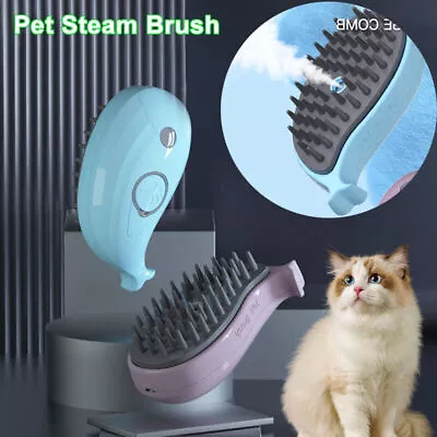 3 In 1 Cat Steam Brush Dog Hair Removal Comb Electric Spray Massage Pet Comb • £5.49
