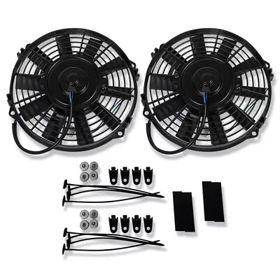 Dual Electric 9  Straight Blade Reversible Cooling Radiator Fans 12 Volt 800CFM • $75.99