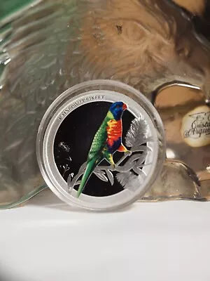 2013 50c BIRDS OF AUSTRALIA RAINBOW LORIKEET 1/2OZ SILVER COIN  IN CAPSULE • $152.06