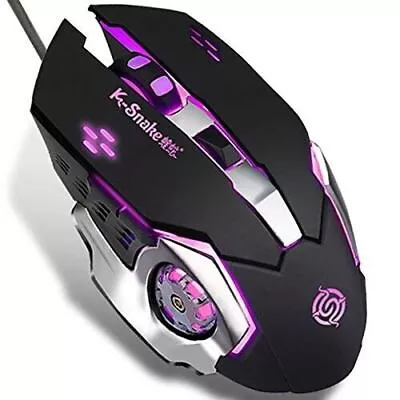 Wired USB Optical Gaming Mouse LED RGB Light Ergonomic For PC Laptop K-Snake Q5 • $18.95