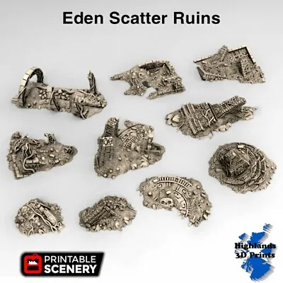Ancient Scatter Ruins Terrain Tabletop Gaming DnD  3D Print 32/28/20/15/10mm • £7.64