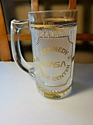 Vintage NASA Kennedy Space Center Shuttle Launch Culver Glass Beer Mug Stein EX • $22.94