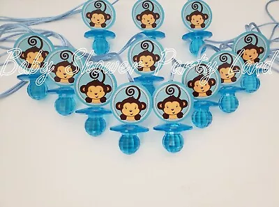 Monkey Pacifier Necklaces Baby Shower It's A Boy Favors Prize Game Jungle Safari • $11.99